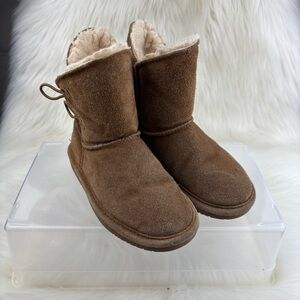 BearPaw Tan Suede Ankle Boots